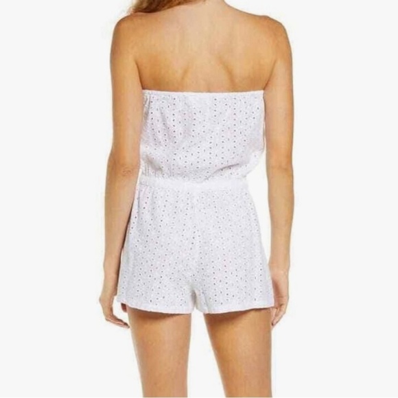 Roxy Young Women's Angels Song Romper Bright White M cottage core embroidered - Picture 2 of 12